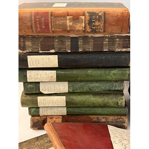 2097 - An extensive collection of peace society leather bound hand written ledgers dated from 1818 through ... 