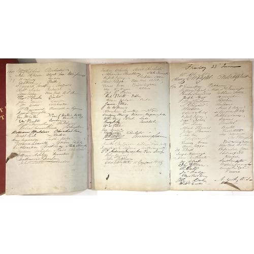 2097 - An extensive collection of peace society leather bound hand written ledgers dated from 1818 through ... 