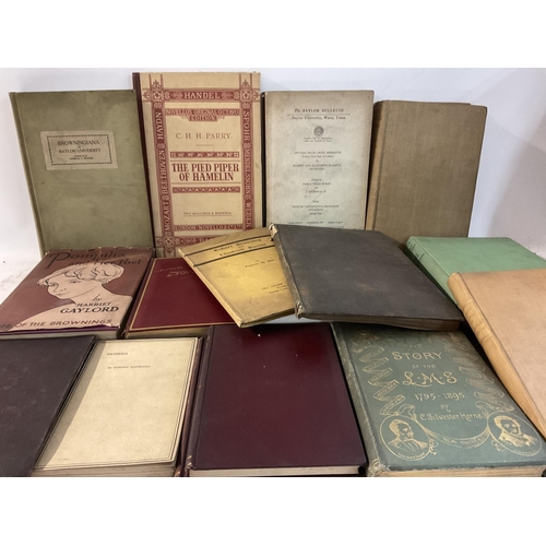 2101 - A collection of books relating to Robert Browing, 1936 Baylor University Bullitin, Edwin Charles, Ke... 