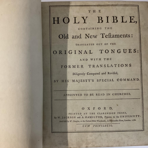 2106 - A 1786 HOLY BIBLE Old & New Testaments, Containing The Old and New Testaments: Translated out of the... 