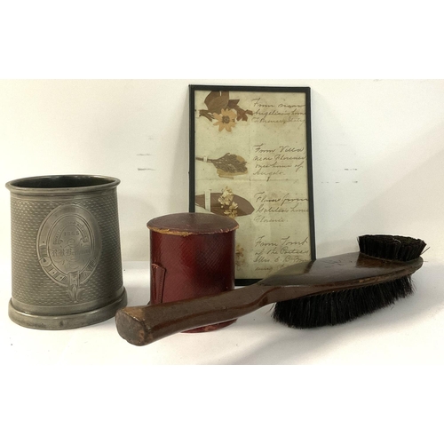 2107 - RBB personal effects as listed in the Settlement collection, Small red leather string box, Clothes B... 