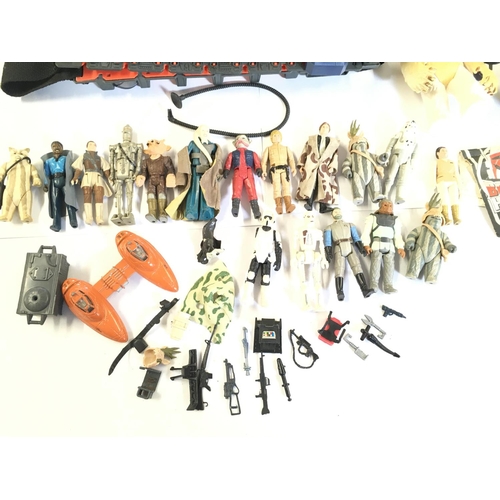 107 - A Collection of Vintage Star Wars Items and 2 X Re Carded Figures. Ideal for spare Parts Etc.