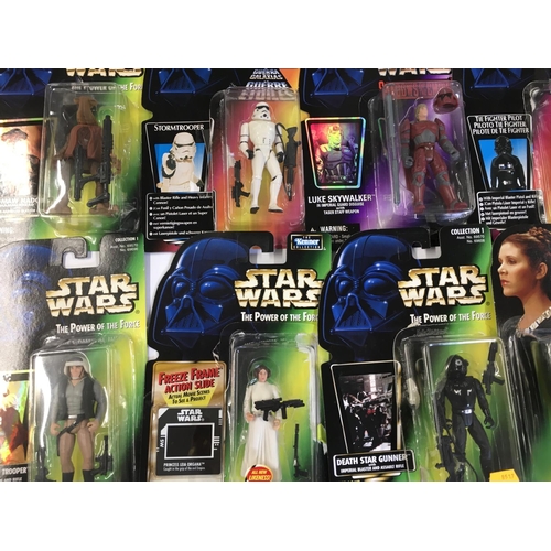 108 - A Box Containing a Collection of Carded Star Wars Power of the Force Figures.Blisters coming away fr... 