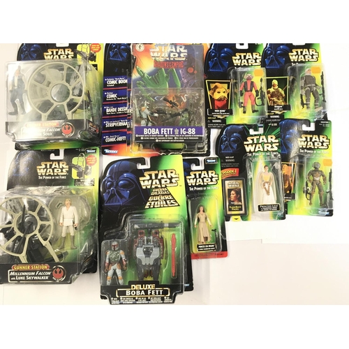 108 - A Box Containing a Collection of Carded Star Wars Power of the Force Figures.Blisters coming away fr... 