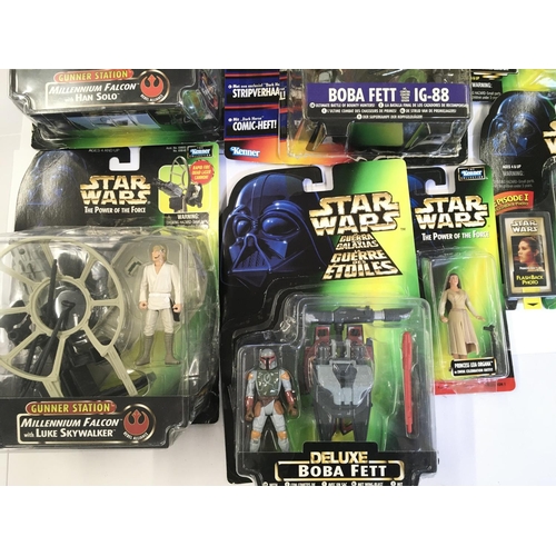 108 - A Box Containing a Collection of Carded Star Wars Power of the Force Figures.Blisters coming away fr... 