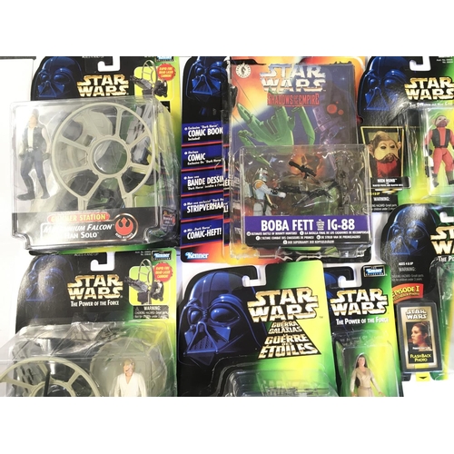 108 - A Box Containing a Collection of Carded Star Wars Power of the Force Figures.Blisters coming away fr... 