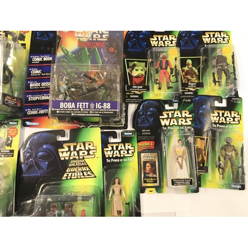 108 - A Box Containing a Collection of Carded Star Wars Power of the Force Figures.Blisters coming away fr... 