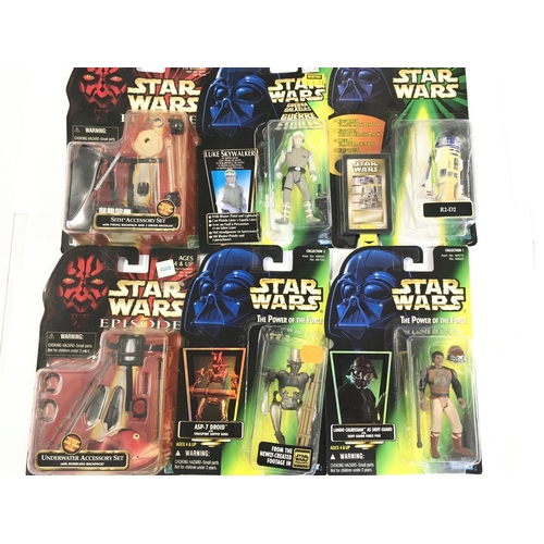 109 - A Box Containing a Collection of Carded Star Wars Power of the Force Figures.Blisters Coming Away fr... 