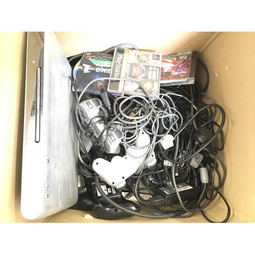 120 - A Box Containing Games Consoles. Leads.Controllers etc.