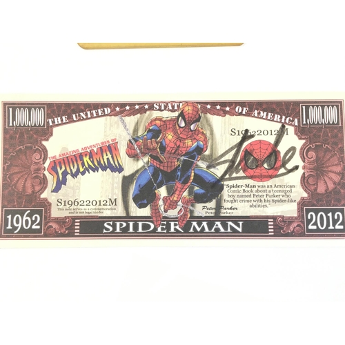 122 - A Stan Lee Mr. Marvel signed Collectors Card and a Signed Custom Note.