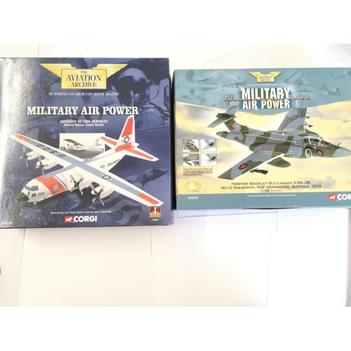 142 - A Boxed Corgi Lockheed HC-130H Hercules #48404 and a Hawker Siddeley Buccanneer #AA34102.