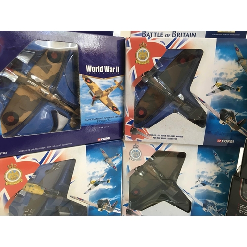 165 - A Collection of Boxed Corgi Die-Cast Aircraft including the Battle of Britain and Fighter Scramble.