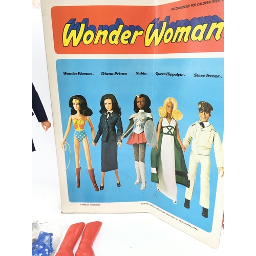 18 - A rare Boxed Mego Corp Lynda Carter As Wonder Woman with Accessories. Glasses broken. Box is worn.