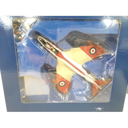 182 - 2 X Corgi Die-Cast Aircraft including a Hawker Hunter MK 6 and a Mitsubishi A6M2 Zero.(2)