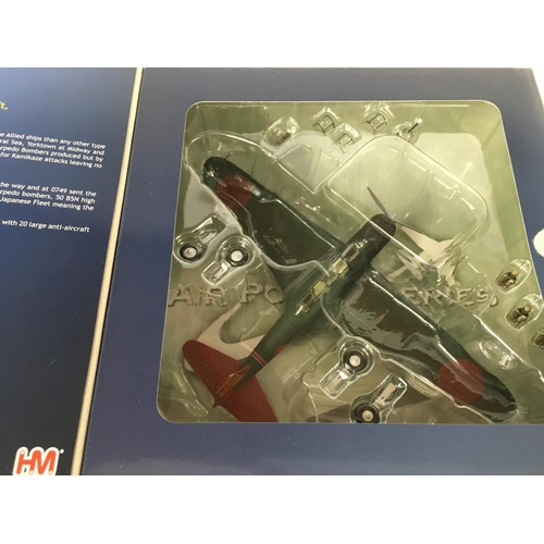 196 - 4 x Hobby master die cast planes including Nakajima B5N2 and A-4B gladiator.