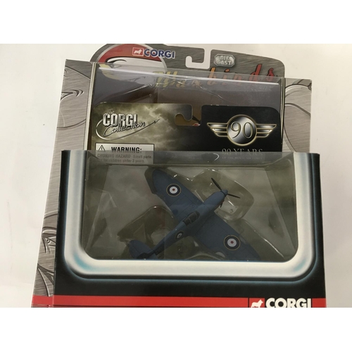 199 - Collection of various corgi die cast planes including a limited Edition Hawker Hunter.