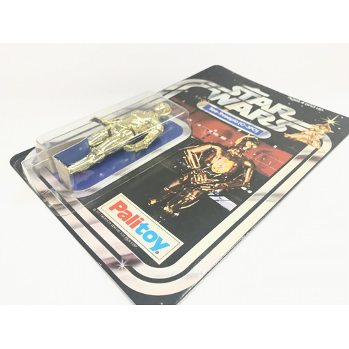 2 - A Vintage Star Wars Palitoy 1977 Carded C3PO. One of the first 12 Figures released.