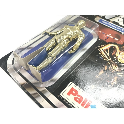 2 - A Vintage Star Wars Palitoy 1977 Carded C3PO. One of the first 12 Figures released.