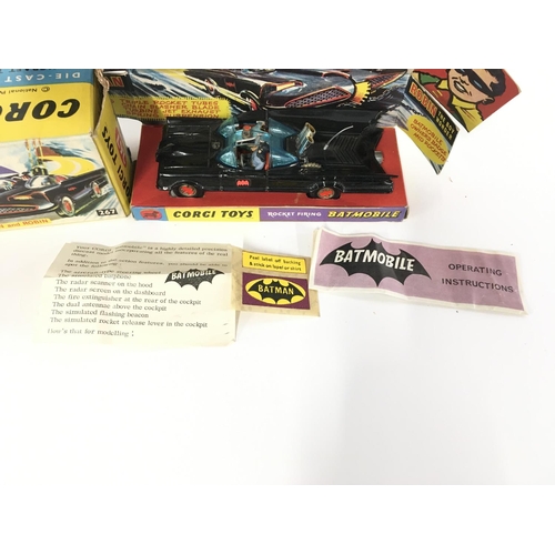 205 - A Boxed Corgi Batmobile #267. missing Rockets and Envelope.