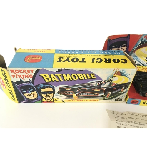 205 - A Boxed Corgi Batmobile #267. missing Rockets and Envelope.