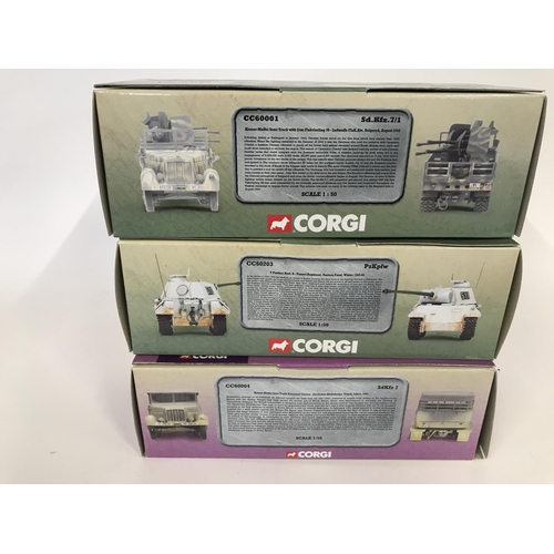 234 - 3 x corgi world war 2 collection military vehicles.