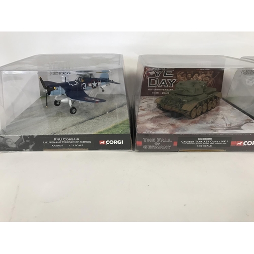 240 - 3 x corgi military vehicles including Messerschmitt.