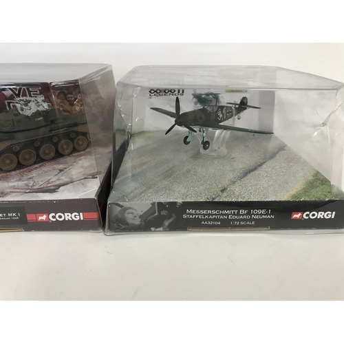 240 - 3 x corgi military vehicles including Messerschmitt.