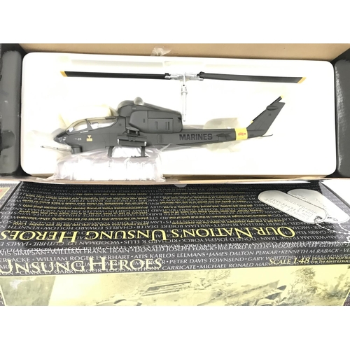 253 - A Boxed Corgi VeitNam Series AH-1GUS Army 4Th Avation Battalion Gambler Guns and A AH-1J Cobra.(2).