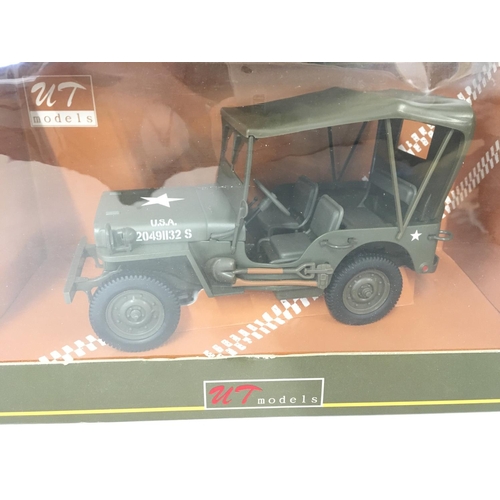 254 - A Boxed uT Toys Willys Jeep 1:35 Scale and a Corgi US Marine Corps M35 A1 Deuce and a Half 1:50 Scal... 