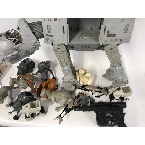 264 - A Collection of Vintage Star Wars Vehicles and a Han Solo Blaster. Good for Spare Parts Etc.