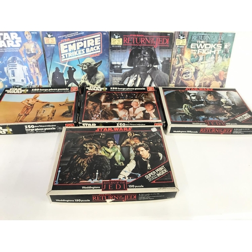 268 - Collection of vintage Star Wars puzzles and read along book and record.