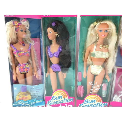 27 - 5 X Boxed Barbies from the early 90s including Glitter Beach. Sun Senation etc.