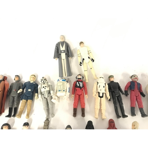 281 - A Collection Vintage Star Wars Figures including Luke Skywalker (Storm Trooper) Ewoks. Stormtrooper.