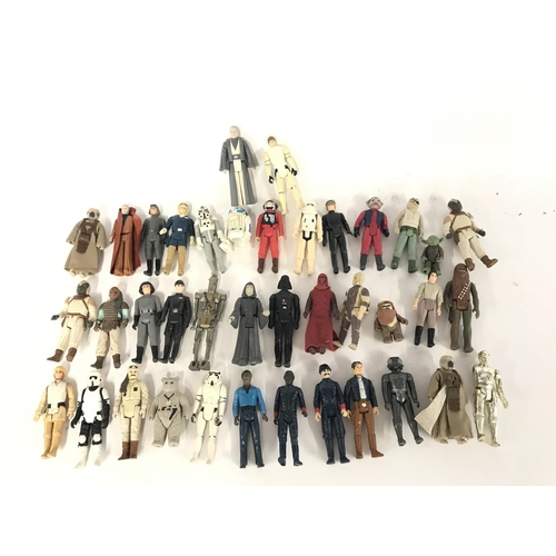 281 - A Collection Vintage Star Wars Figures including Luke Skywalker (Storm Trooper) Ewoks. Stormtrooper.