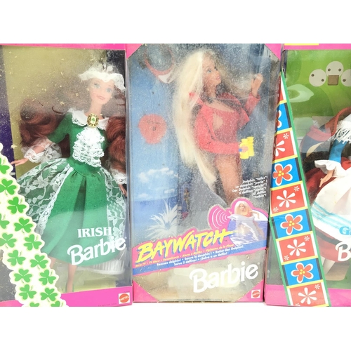 29 - 4 X Boxed Barbies including Baywatch. Irish. German and Sparkle Eyes.(4).