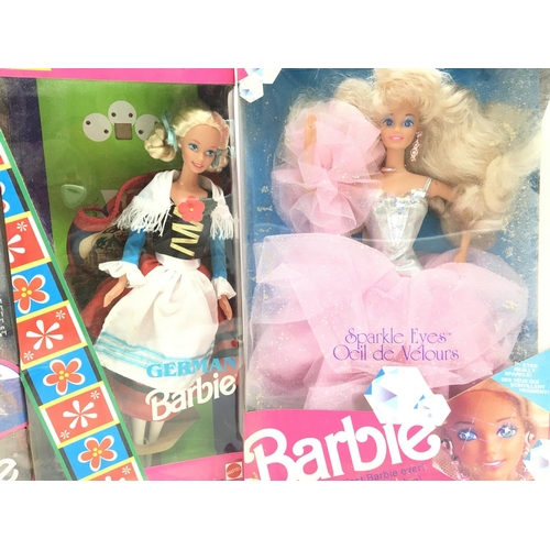 29 - 4 X Boxed Barbies including Baywatch. Irish. German and Sparkle Eyes.(4).