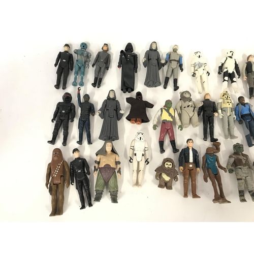 297 - Collection of various Star Wars figures including ewok glider