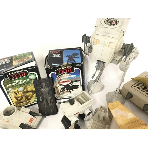 299 - A Collection of Vintage Star Wars Toys Including a Boxed Ewok Catapult and Tri-Pod Laser Cannon.