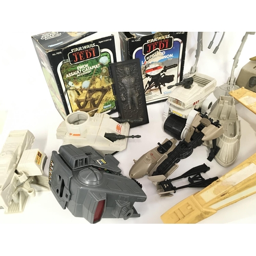 299 - A Collection of Vintage Star Wars Toys Including a Boxed Ewok Catapult and Tri-Pod Laser Cannon.