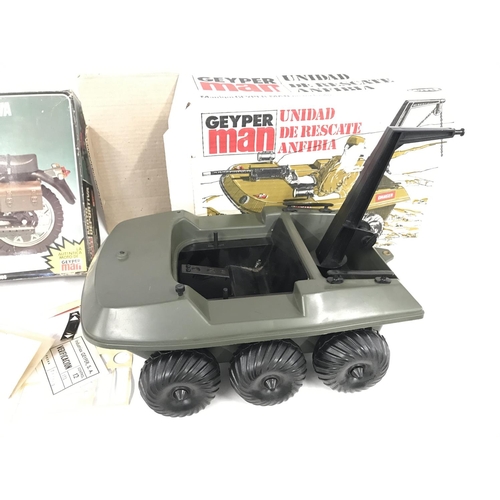 303 - A pair of boxed Geyper man vehicles (some missing parts). Spanish edition of action man