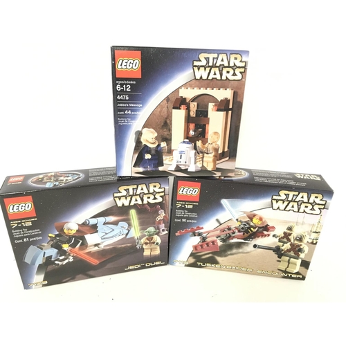 307 - A Collection of Carded Star Wars Figures and 3 Boxed Star Wars Lego Sets.