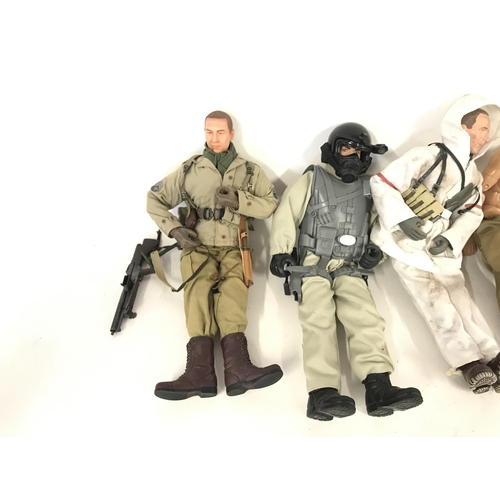 312 - 6 x 12 inch military figures including 21st century and action man.