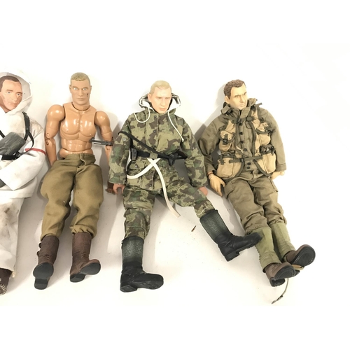 312 - 6 x 12 inch military figures including 21st century and action man.