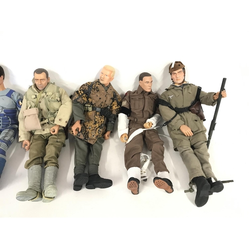 314 - 7 x 12 inch military figures including 21st century and action man.