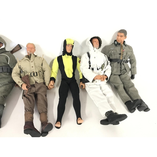 315 - 7 x 12 inch military figures including 21st century and action man.