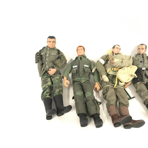 317 - 6 x 12 inch military figures including 21st century and action man.