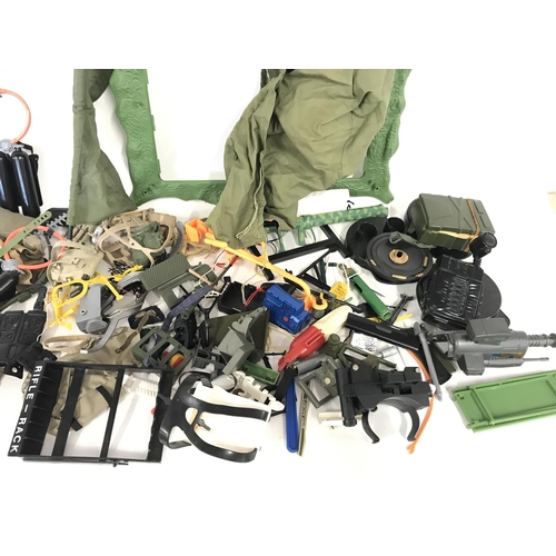 327 - Collection of various accessories for action figures including action man.