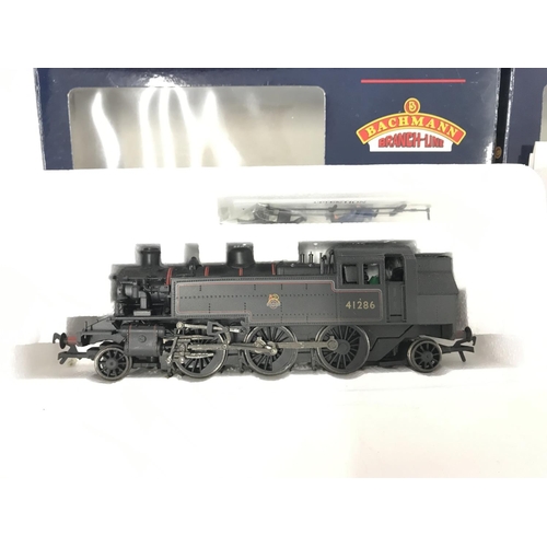 360 - 2 X Bachmann Locos a 45XX Prairie Tank 4557 BR Lined Black #32-129 and a Ivatt Tank 41286 #31-454. B... 