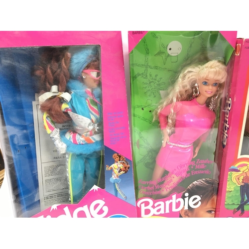 37 - 3 Boxed Barbies and 2 Barbies With Vintage Heads and Costumes.(5).