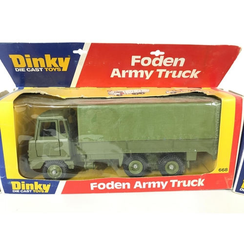 378 - A Boxed Dinky Foden Army Truck #668 and a Refuse Wagon. #978